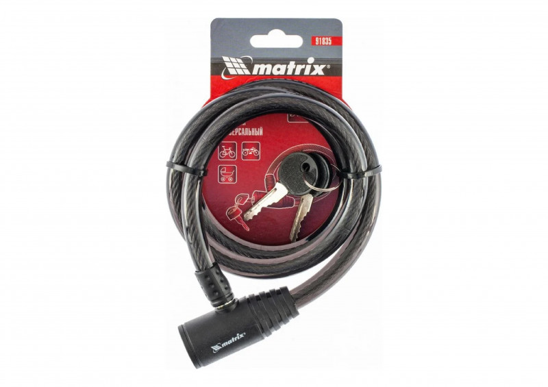 Замок тросовый универсал 12х960мм Matrix