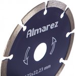 Диск отрезной алмазный сухой рез.125х22,23 бетон/кирпич Almarez