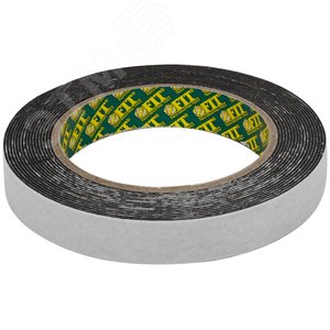 Клейкая лента монтажная на черной основе, двухсторонняя, вспененная 19ммх5м