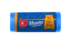 Мешки для мусора 30л 30шт 7мкм Уфа Пак ПНД синие