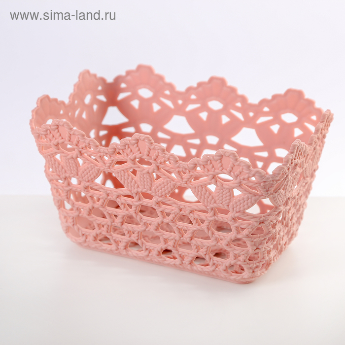 Корзинка пластиковая для хранения 15х10х8,5см, цвет микс "Меланж"