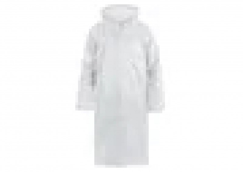 Дождевик с капюшоном на кнопках белый EVA